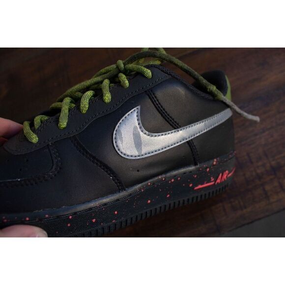 Nike Air Force 1 Low Black Asparagus DC2095-001 Size 7Y